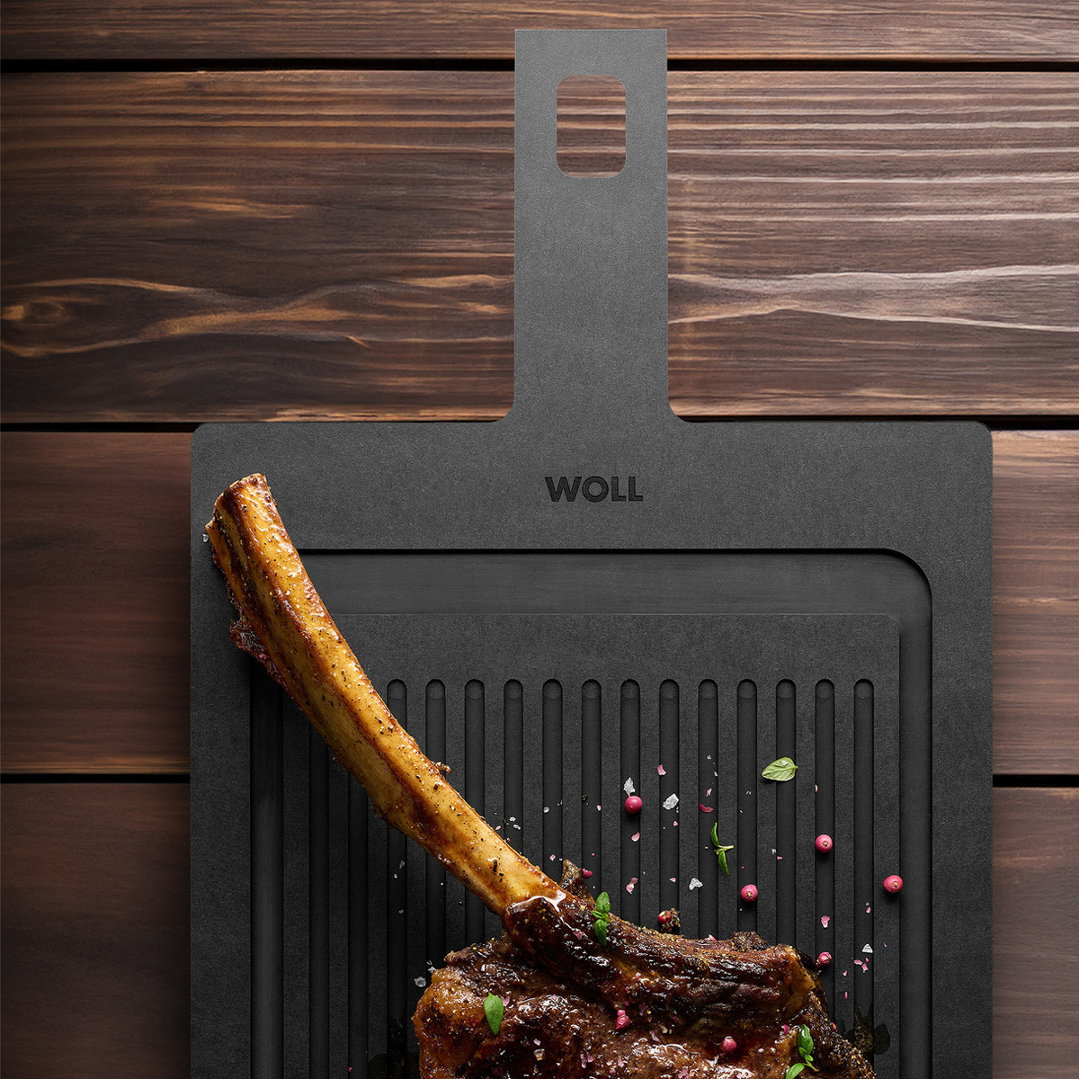 Woll Cut it skjære- & serveringsbrett 37x25 cm svart