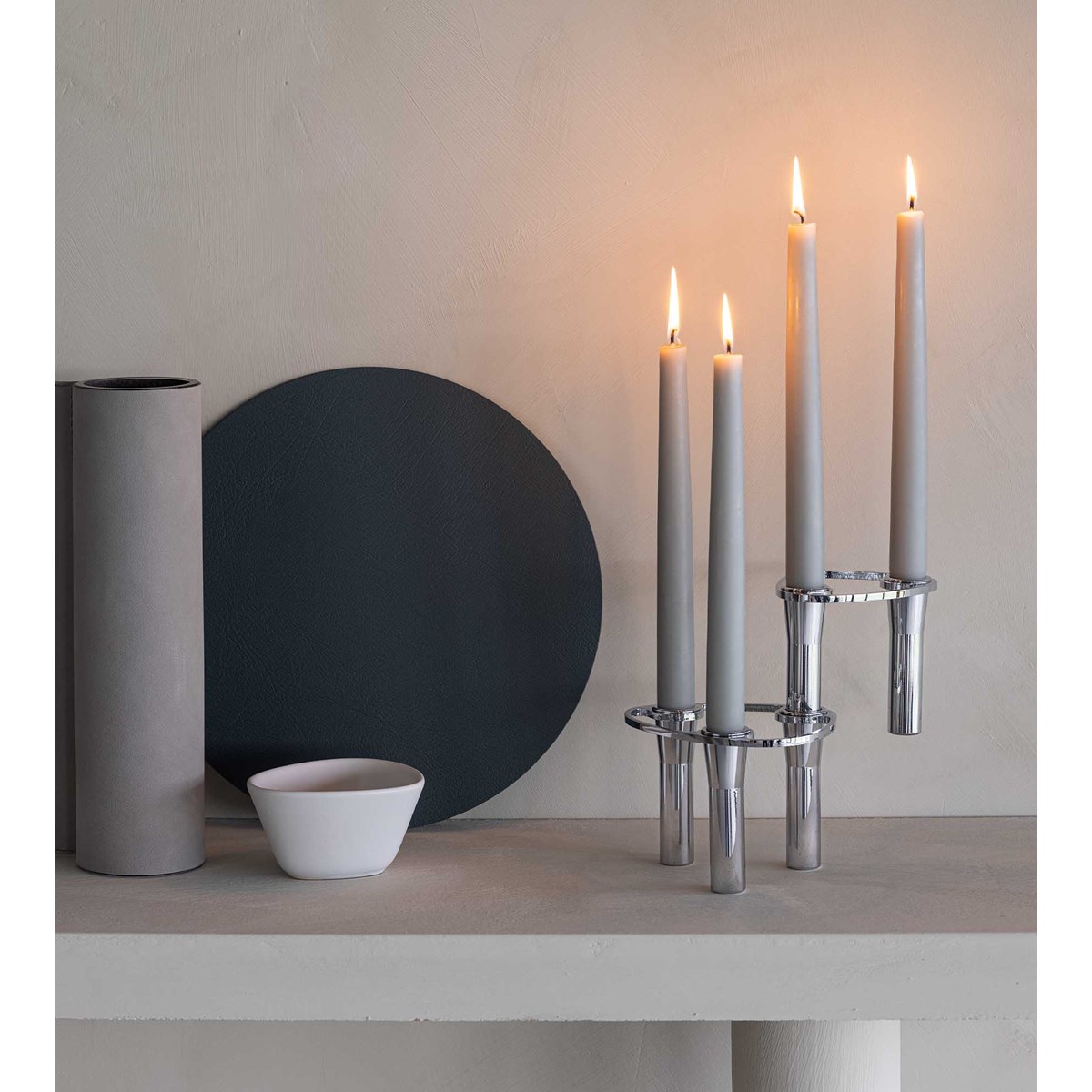 LIND DNA Curve Double Kynttilänjalka 9,9 cm Kromi