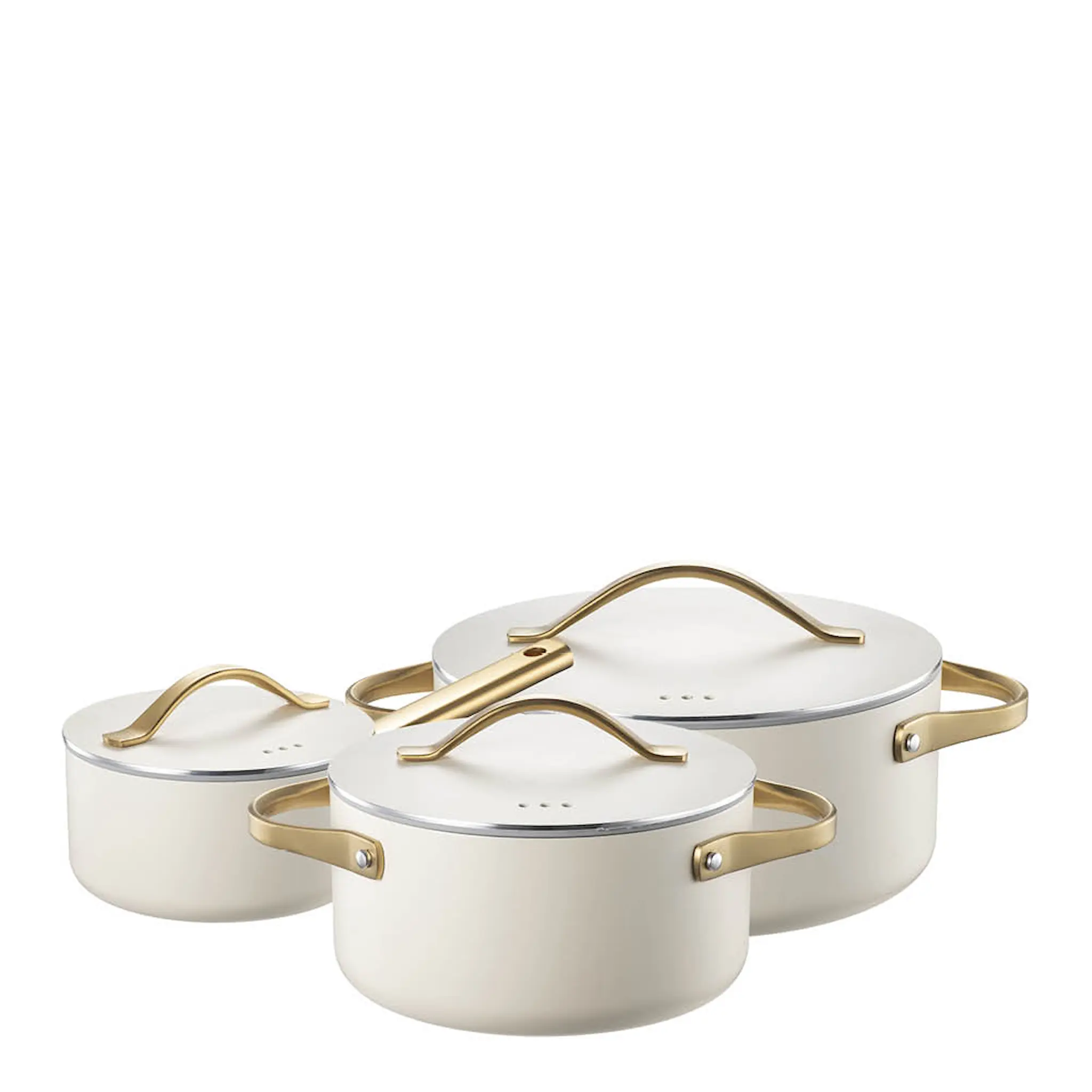 Modern House Ono grytset 3 delar 1,5/3/4,4 L cream/guld