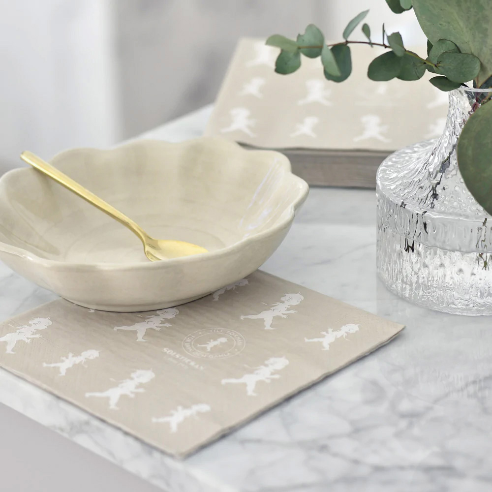 SOLSTICKAN Servett 33x33 cm 20-pack Beige