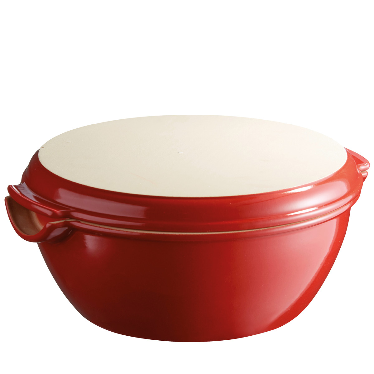 Emile Henry Brödform oval med lock 5,2 L röd