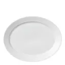 White Fluted Fat 35 cm ovalt