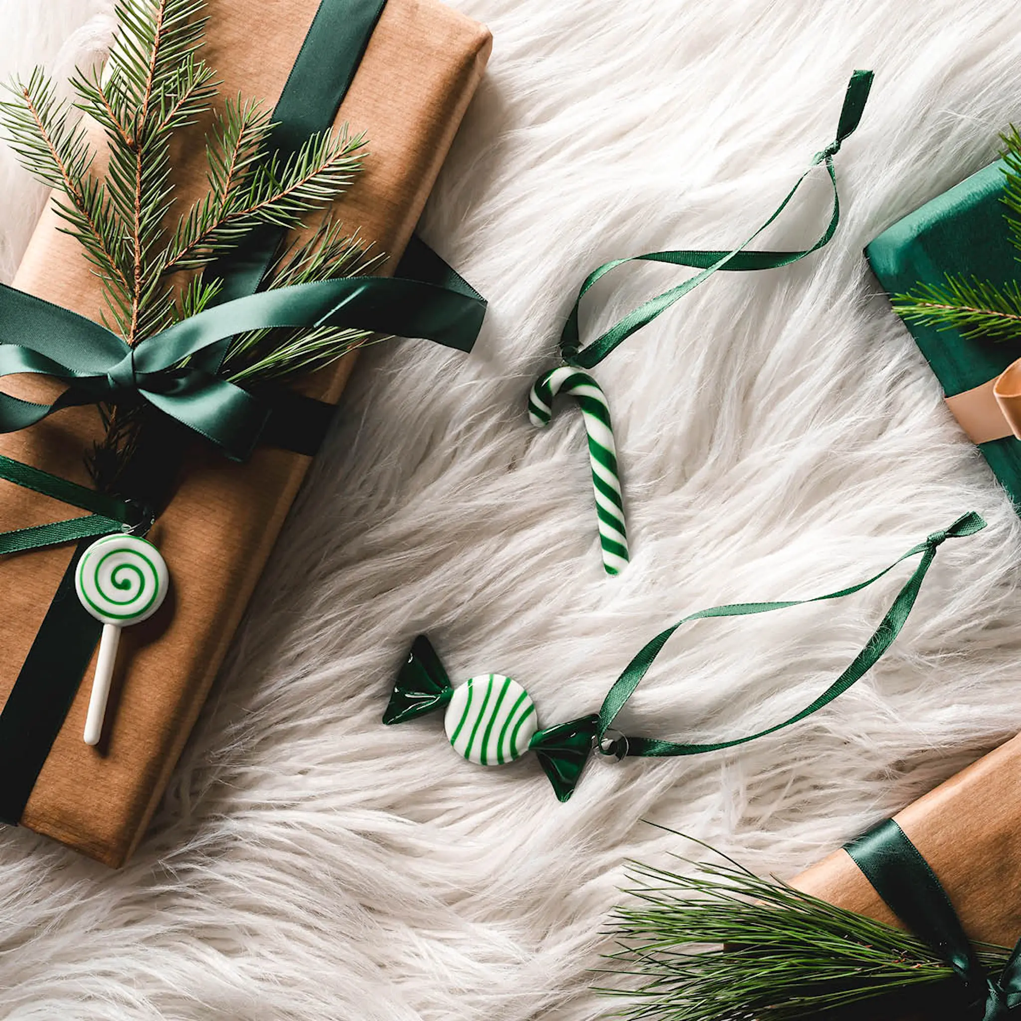 Muurla Julpynt godis 3-pack grön