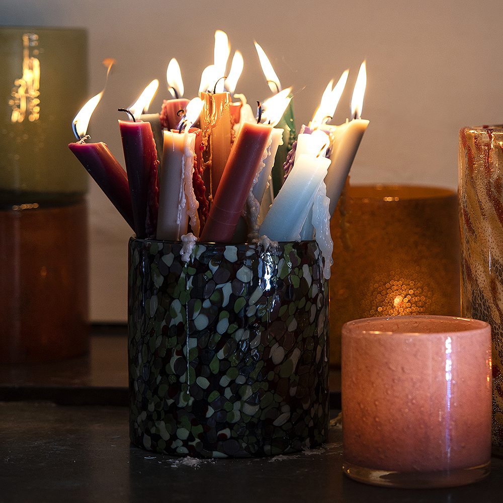 ByOn Calore Kynttilälyhty 15x15 cm Lime/Musta