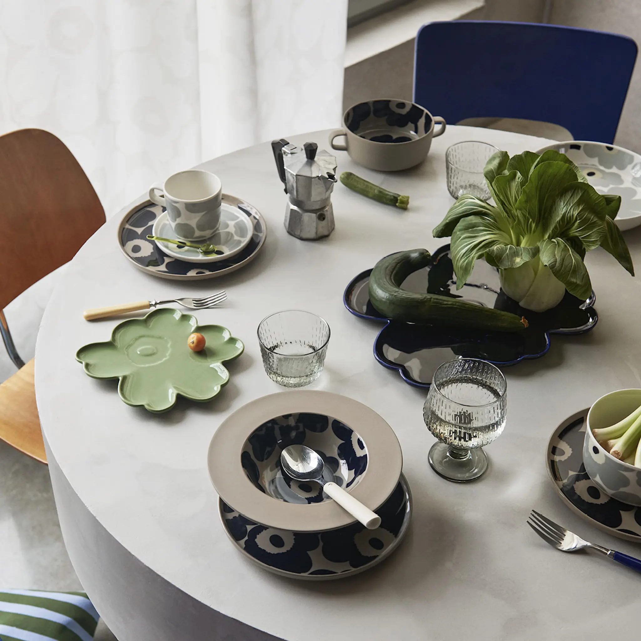 Marimekko Unikko assiett 20 cm blomformad sage