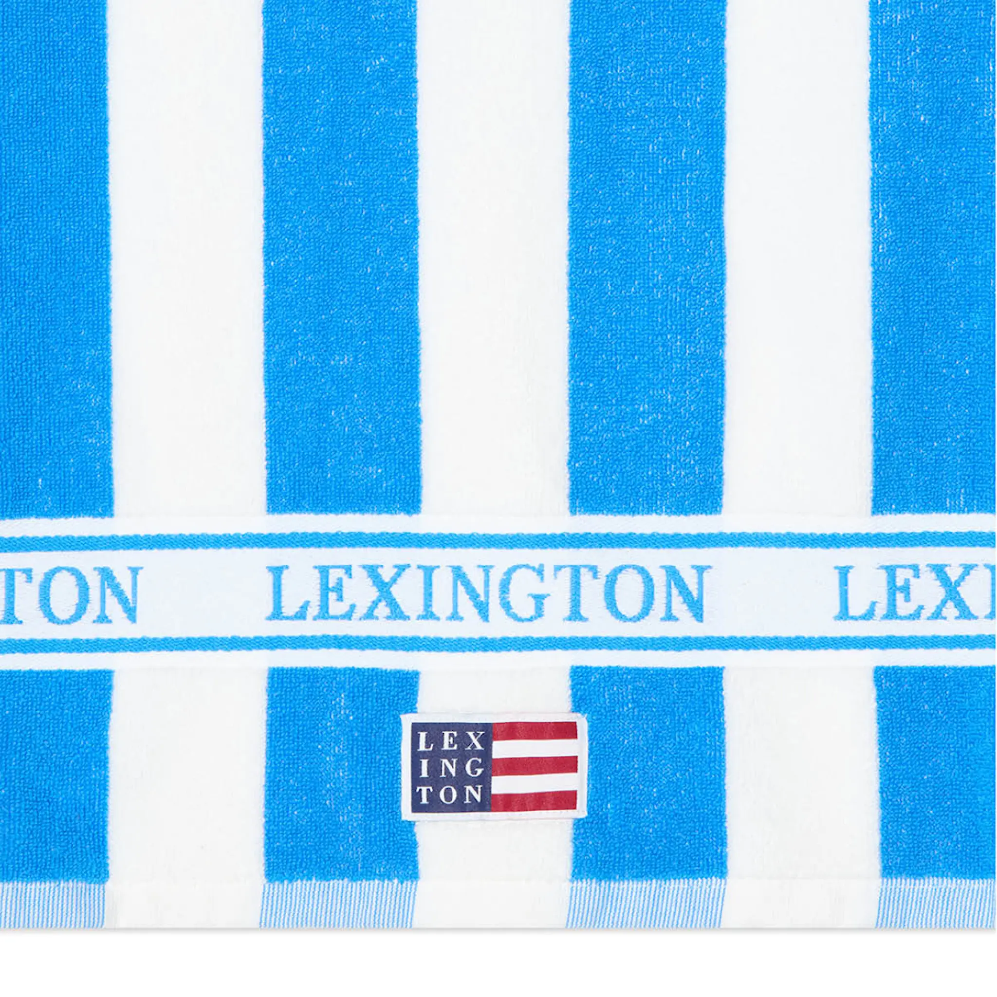 Lexington Strandhåndkle 180x100 cm frotté blå/hvit