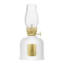 Oljelampa 20 cm vit/guld