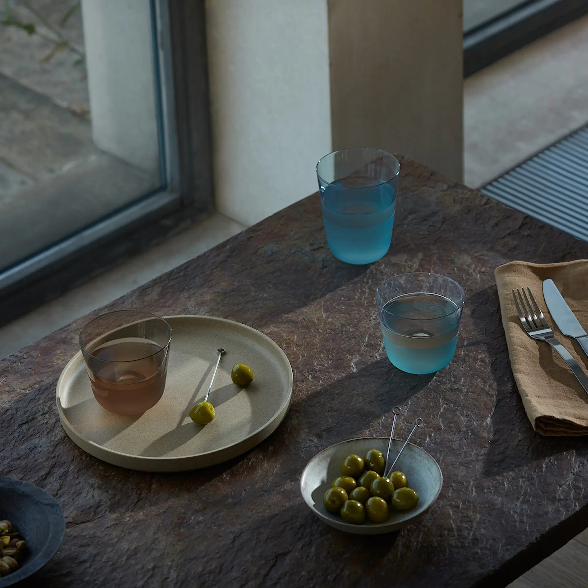 LSA International Arc vattenglas 26 cl 2-pack contrast sky