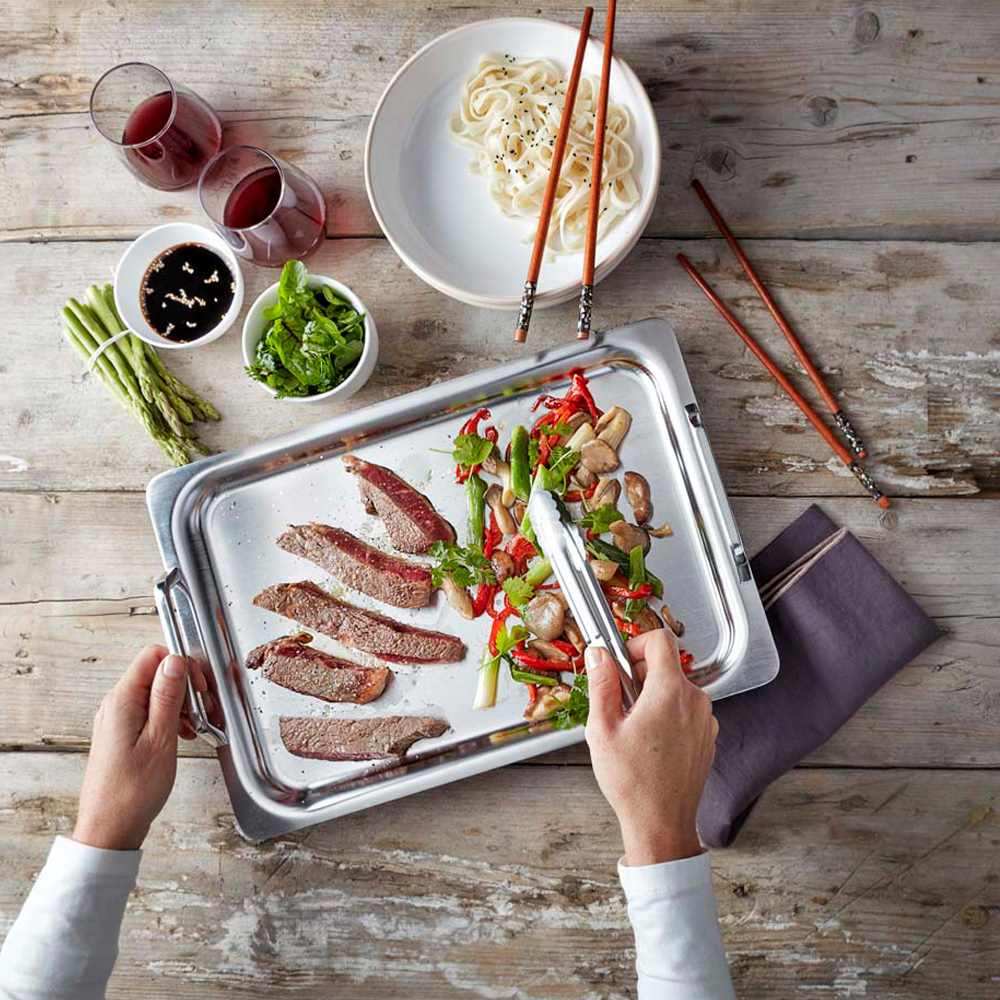 Demeyere Specialties 5 teppanyaki stekeplate 39x27 cm rustfritt stål