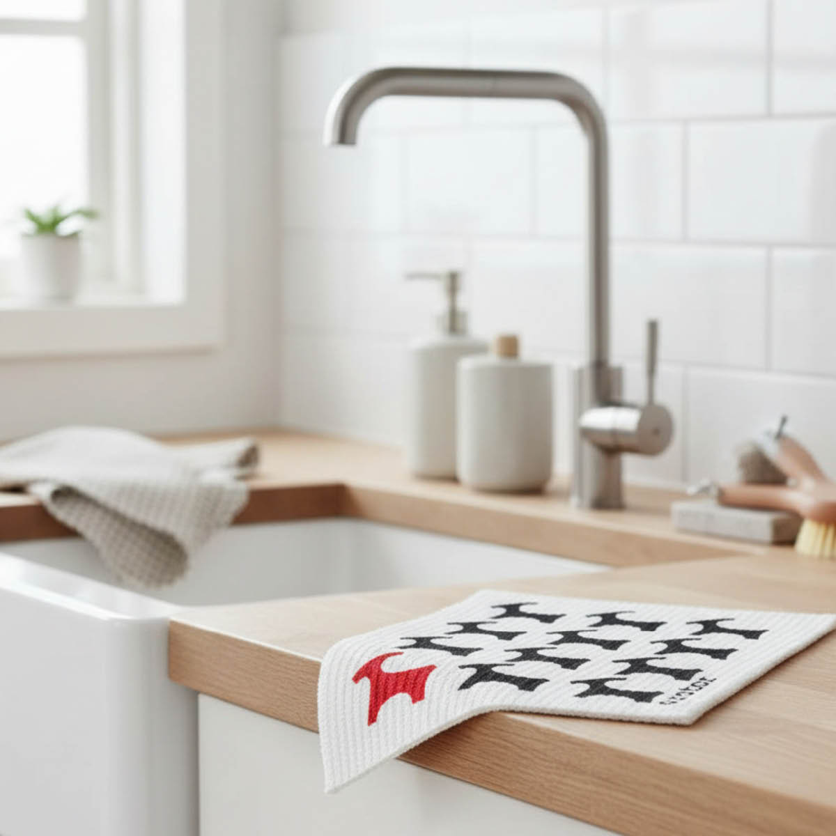 Rotor Design Oppvaskklut 20x17 cm bukker hvit