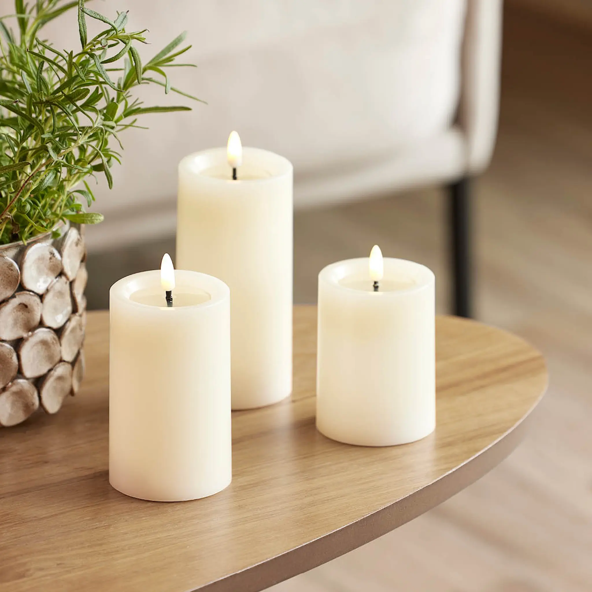 Edelweiss LED blockljus 7,5x12,5 cm ivory