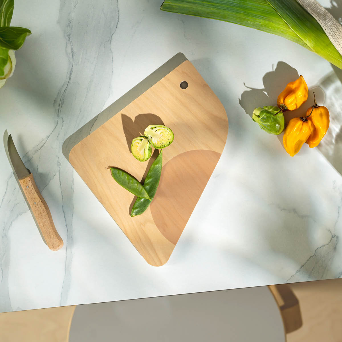 Muurla Fauna skärbräda/serveringsbricka Fågel 19x18 cm rosa