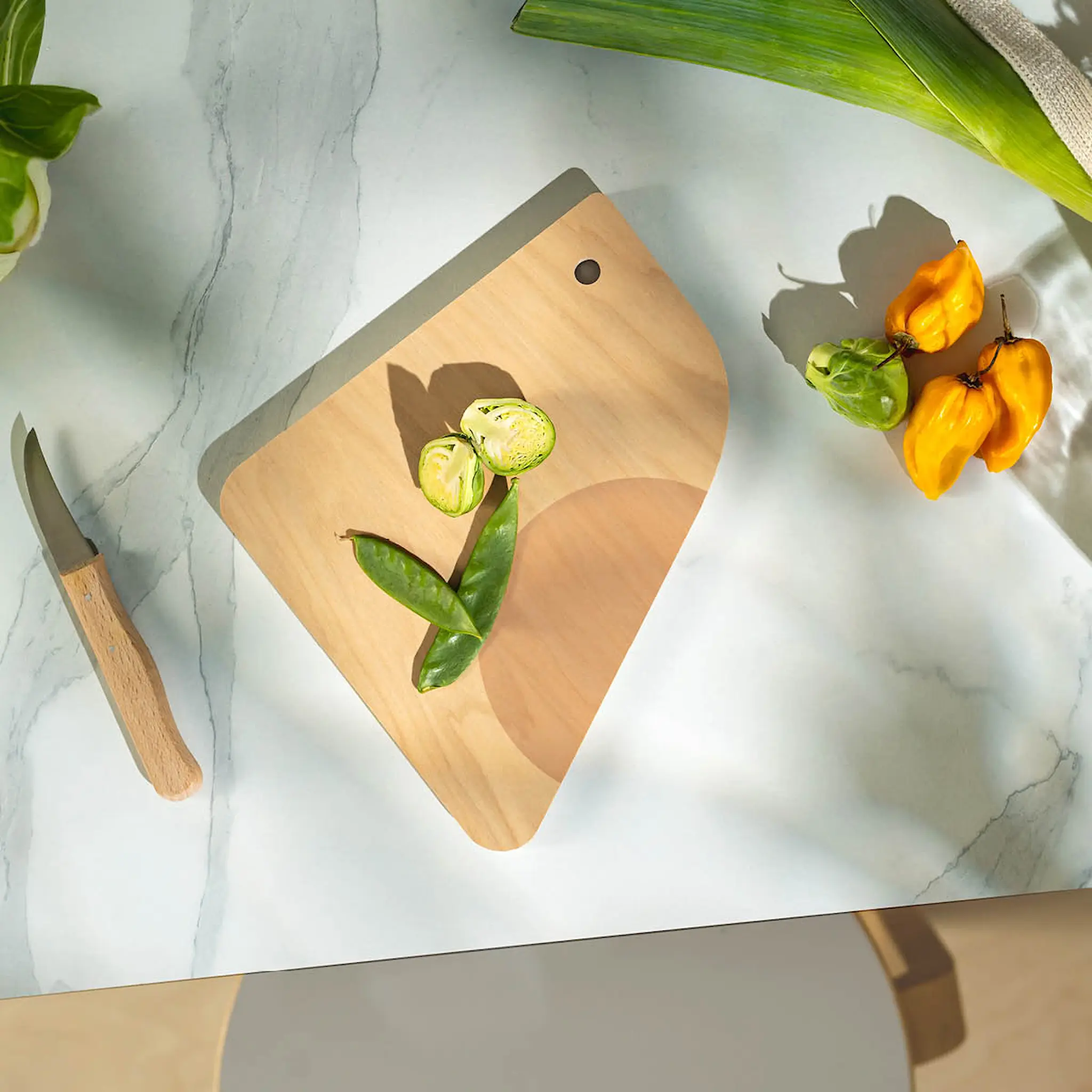 Muurla Fauna skärbräda/serveringsbricka Fågel 19x18 cm rosa