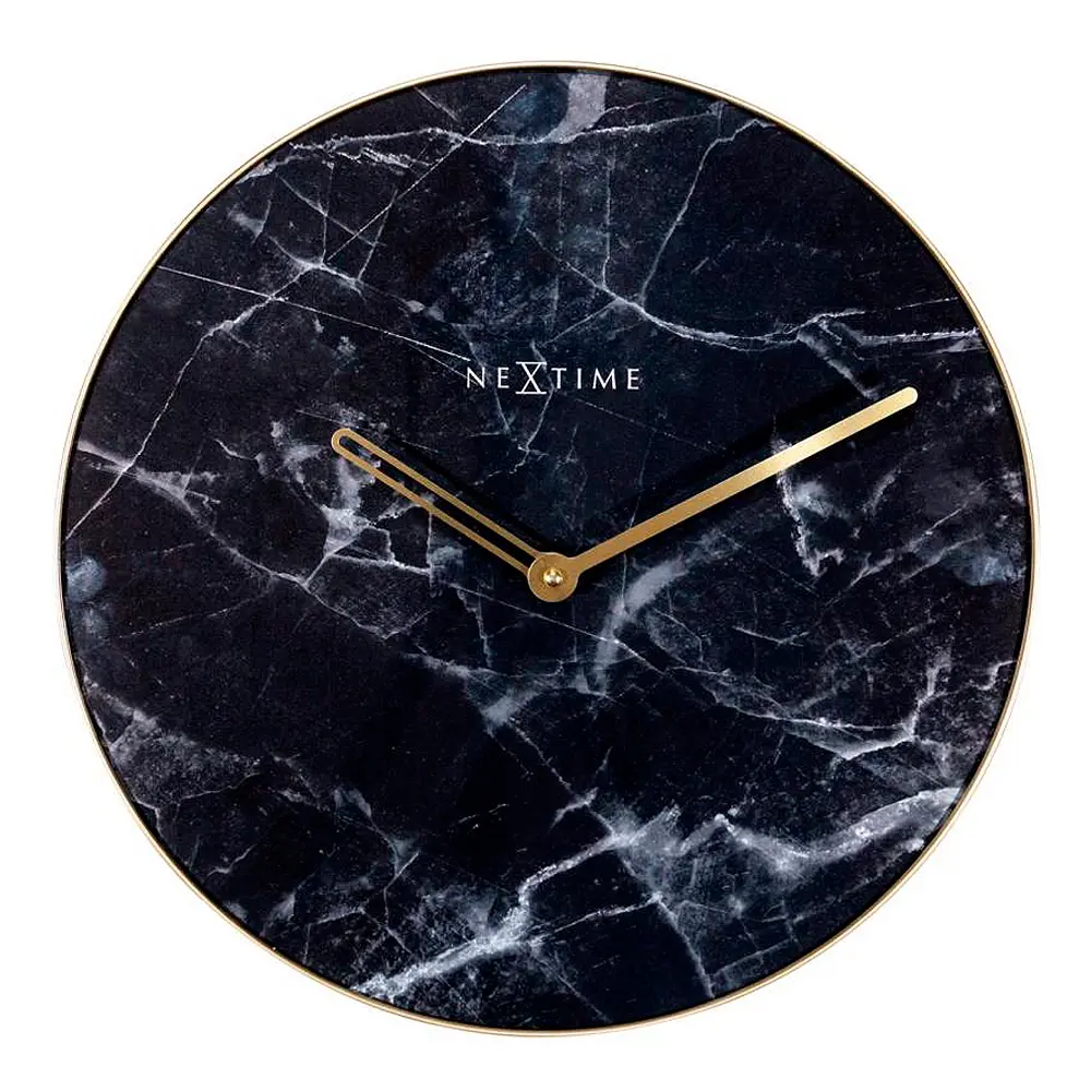 Marble Veggklokke 40 cm Svart