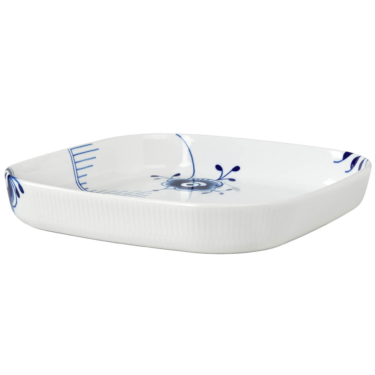 Royal Copenhagen Blå Mega Riflet firkantet ovnsform 30 cm