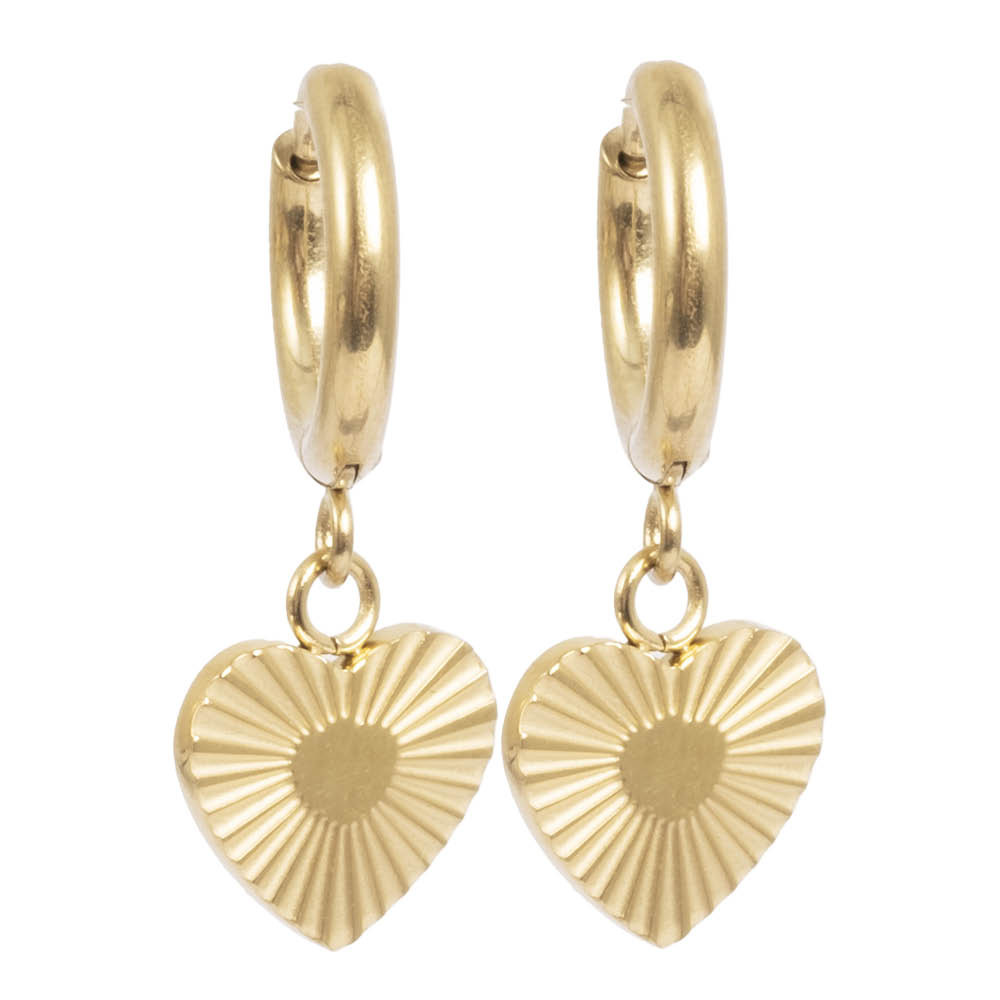 A&C Oslo AS Steel - Charms Coll små hoops med hjärta guld