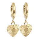 Steel - Charms Coll små hoops med hjärta guld