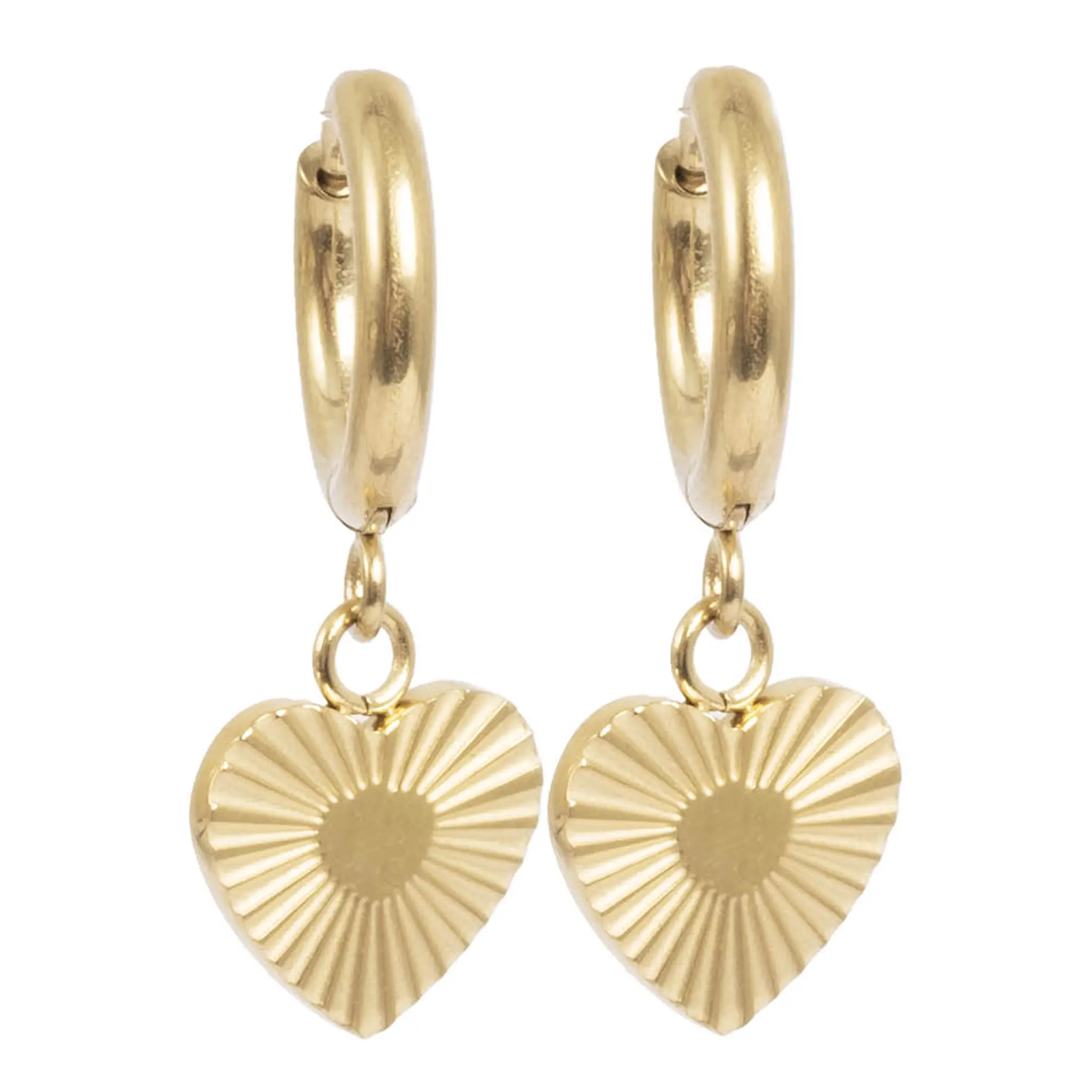 A&C Oslo AS Steel - Charms Coll små hoops med hjärta guld