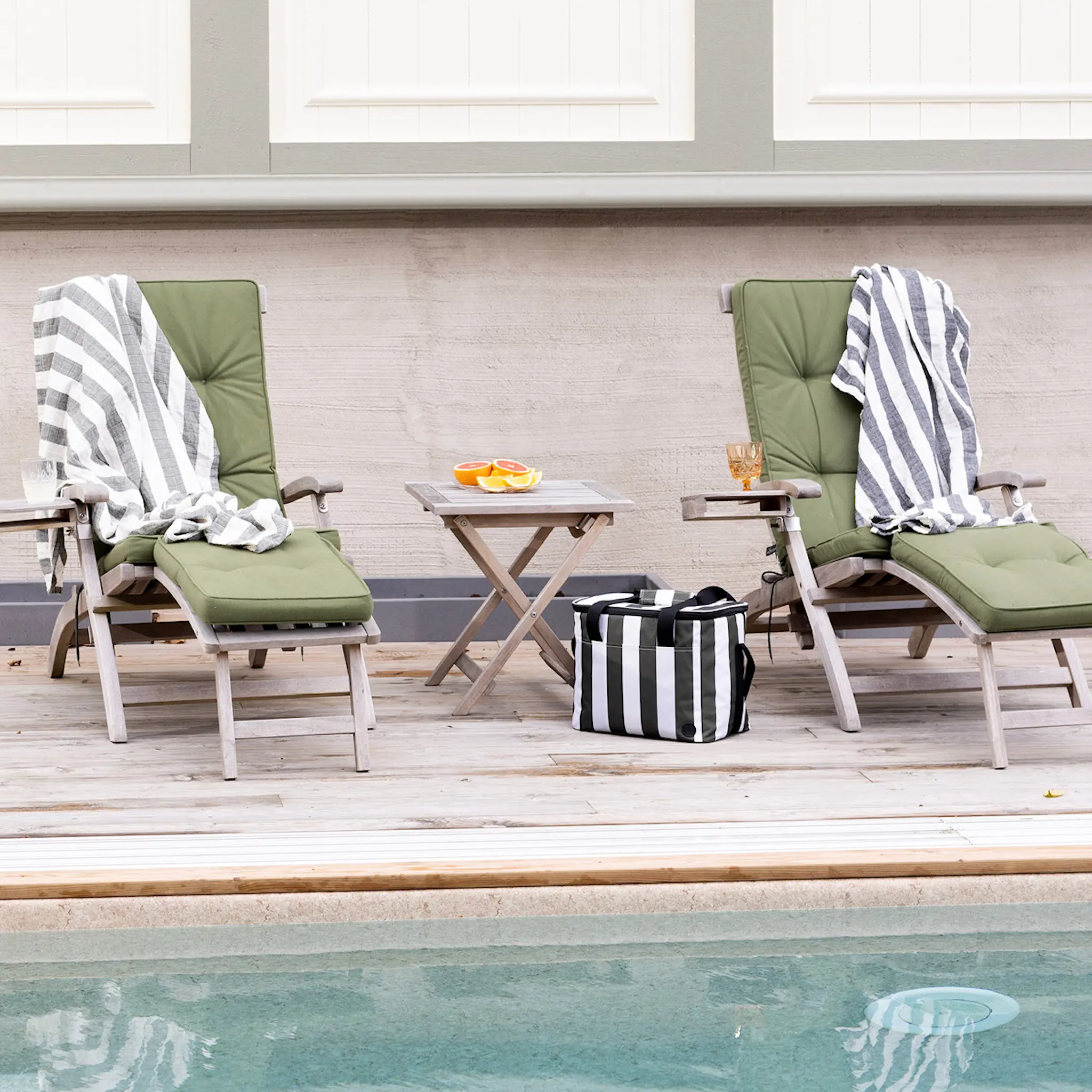 Sagaform Emilie pläd 170x130 cm grön/vit