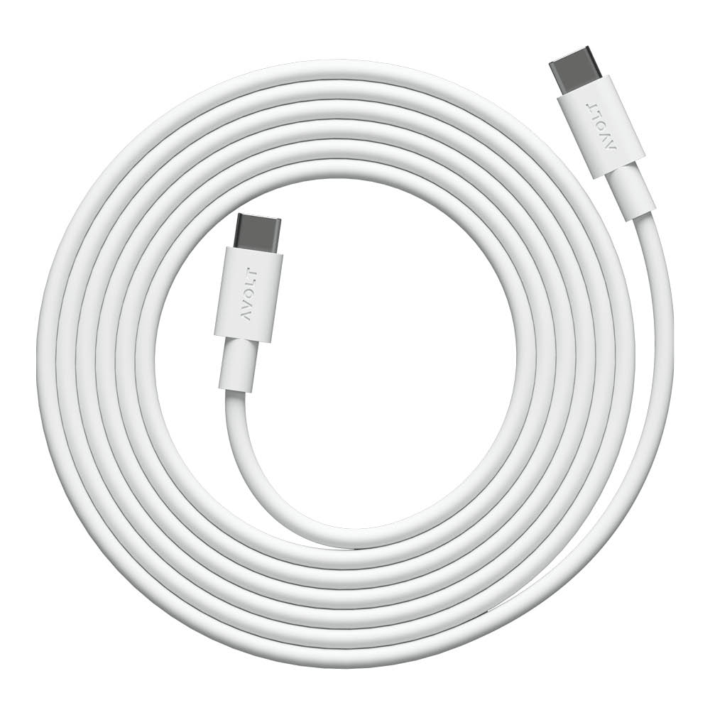 Avolt - Cable 1 USB-C Kaapeli 2 m Opal White