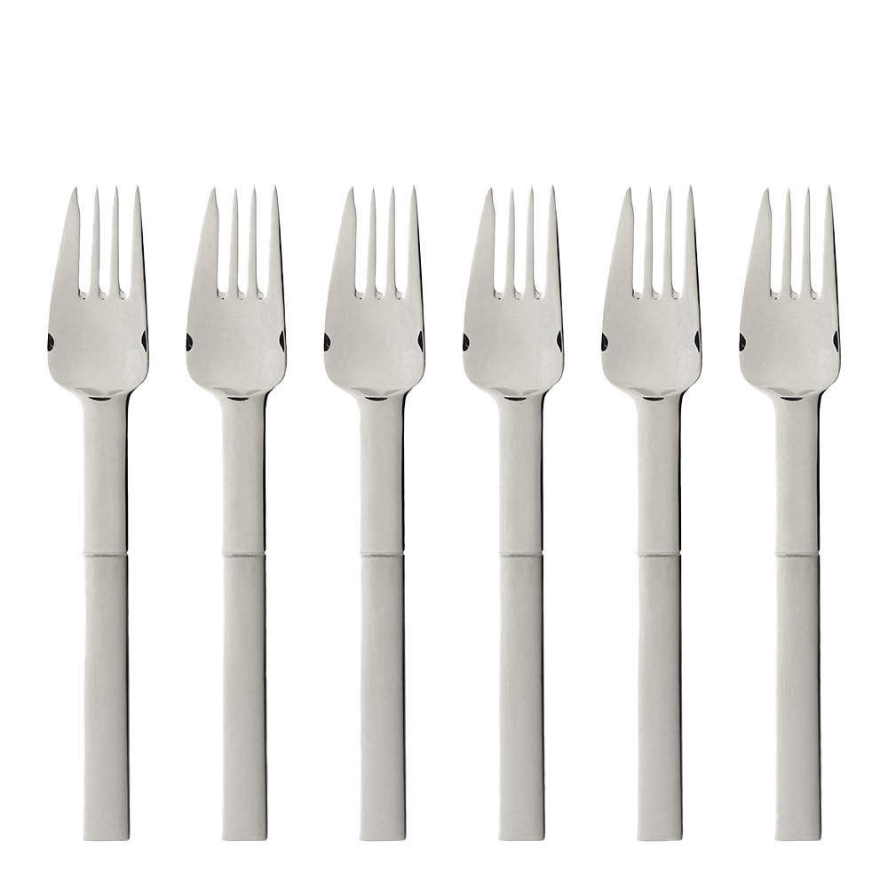 Gense Nobel tårtgaffel 15,2 cm 6-pack matt/blank stål