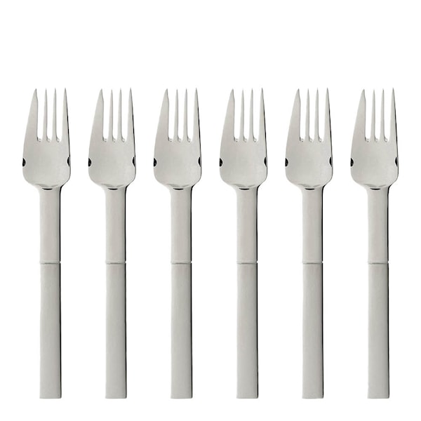 Nobel tårtgaffel 15,2 cm 6-pack matt/blank stål