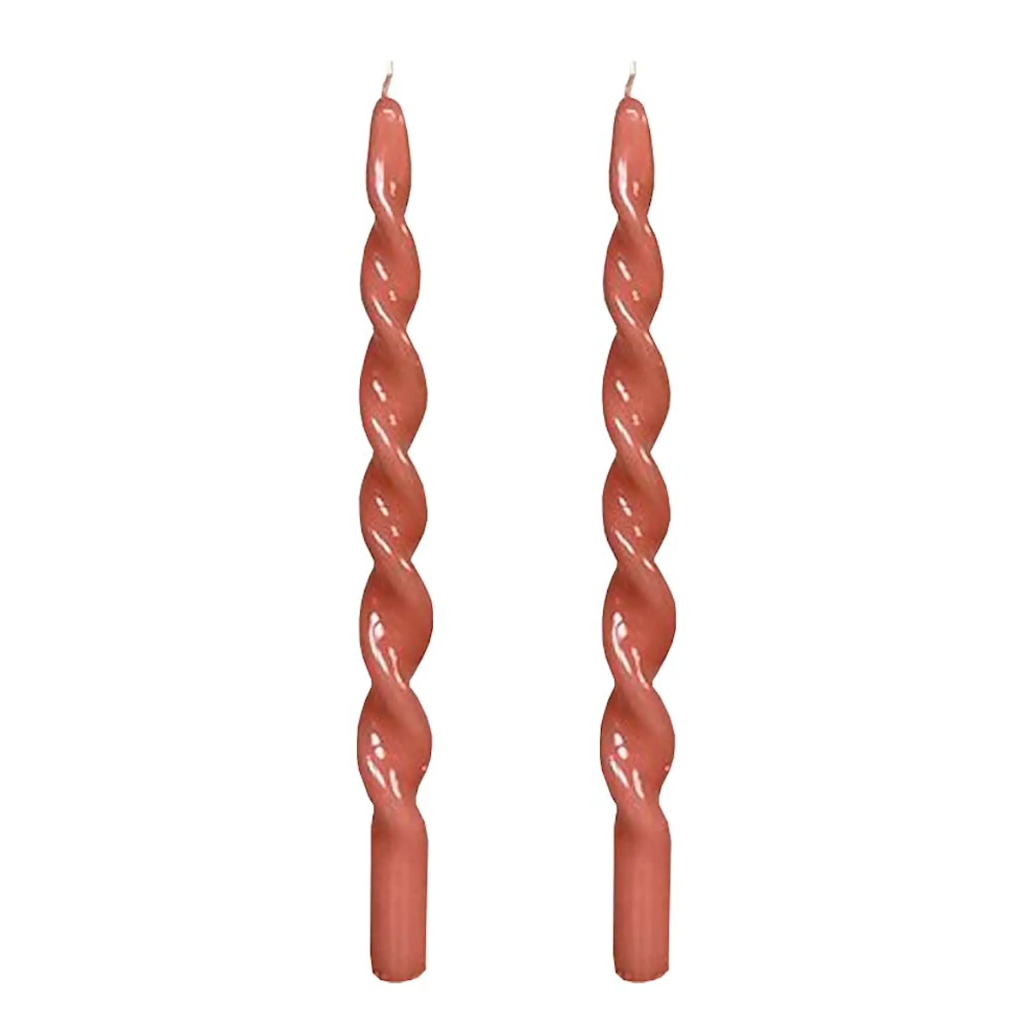Vio Ljusfabrik Platta Lack Ljus Snurrade 29 cm 2-pack Persika