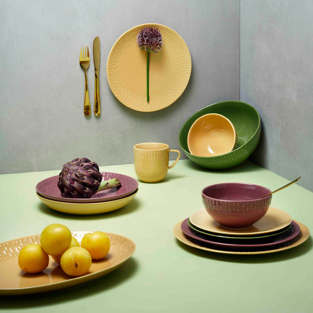 Aida - Life in colour Confetti pastatallerken 23 cm mustard