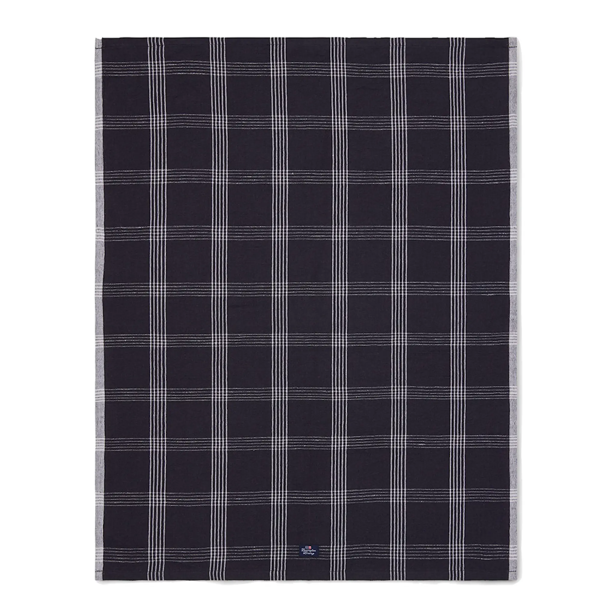 Lexington Rutig kökshandduk i linne/bomull 70x50 cm svart/vit