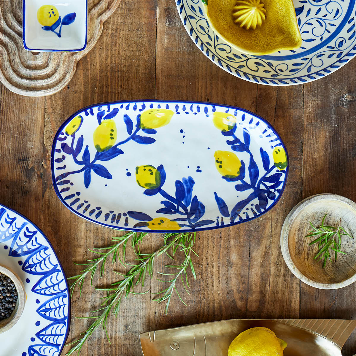 Creative Collection Maxima serveringsfat 29x16,5x4 cm blå