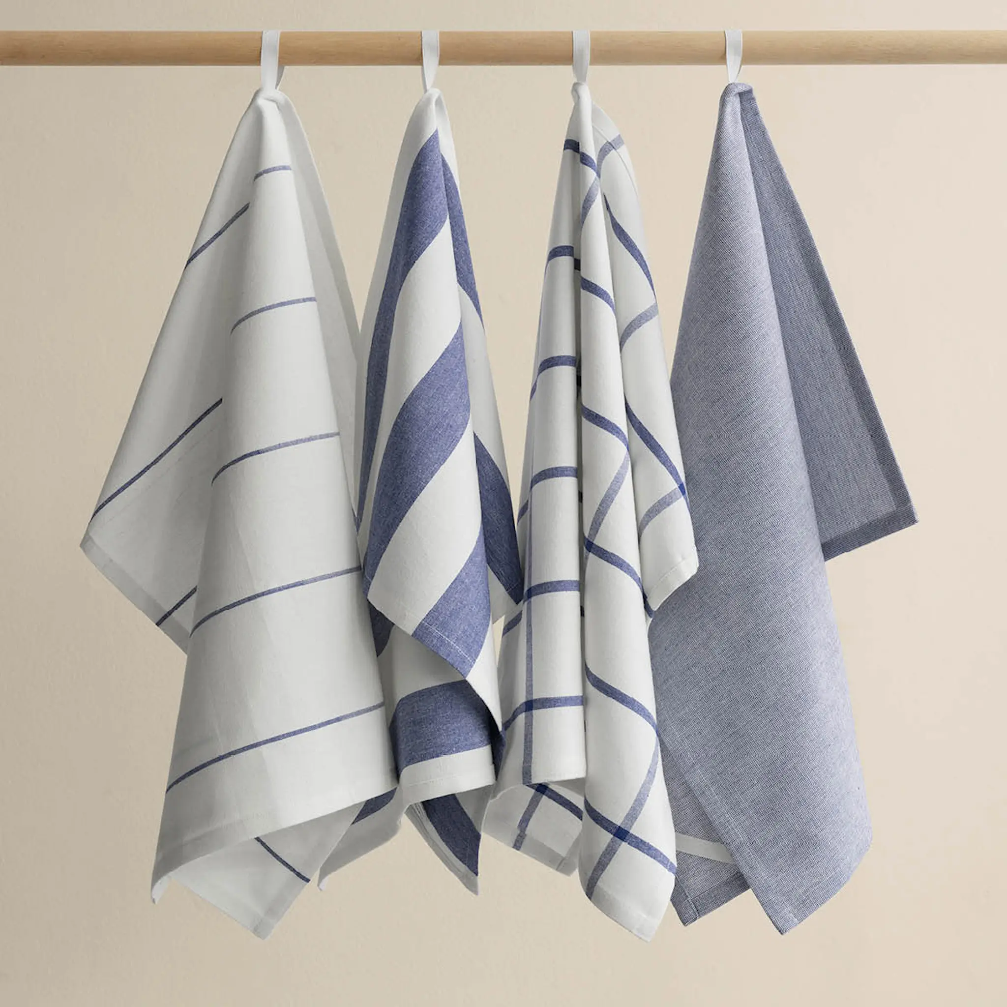 Blomus Taulo kökshandduk 70x50 cm 2-pack vit/blå