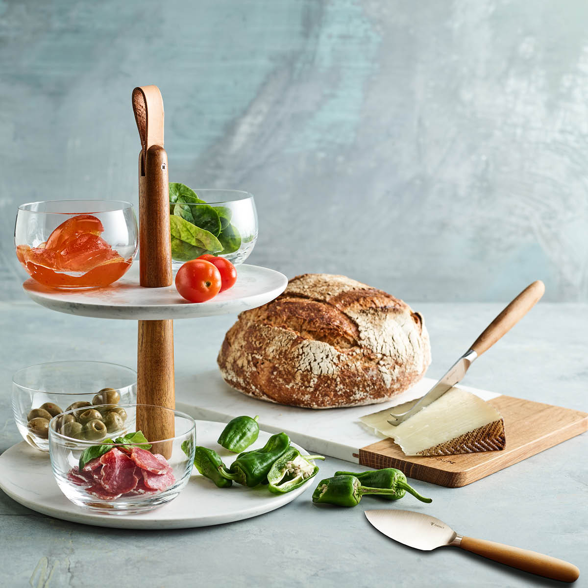 Modern House Celeste serveringsbricka 35x22 cm ek/vit