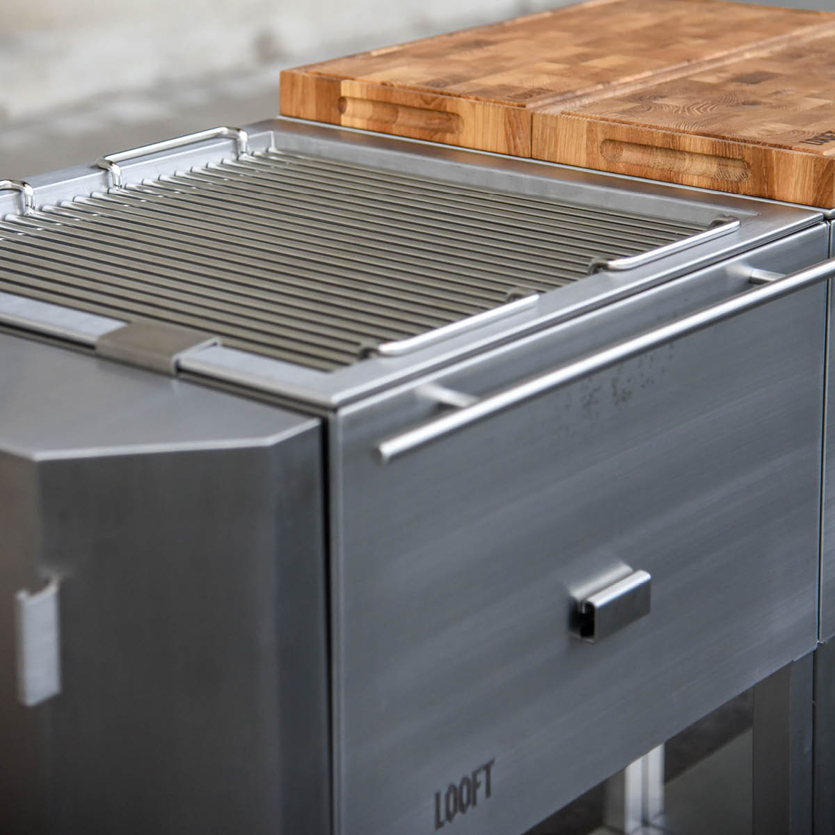 Looft Kolgrill utekök 90x50x50 cm rostfritt stål