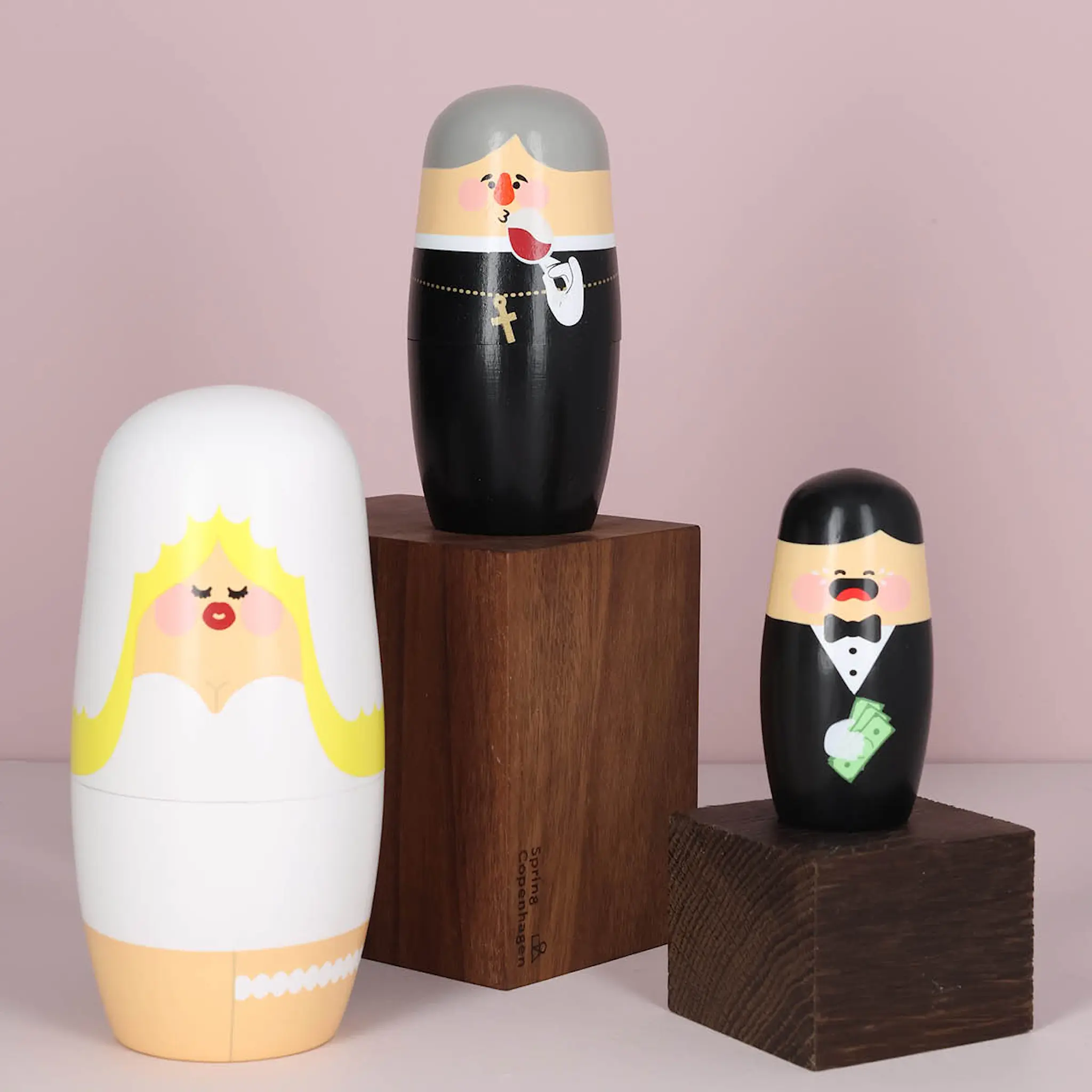 Spring Copenhagen Babushka Drama Wedding Expressions trefigur 3 stk kirsebærtre