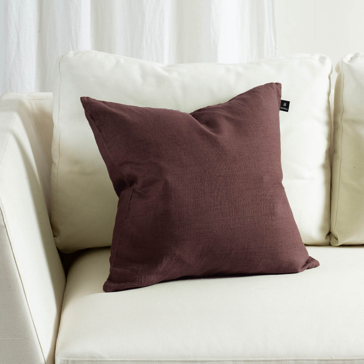Himla Sunshine kuddfodral linne 50x50 cm burgundy