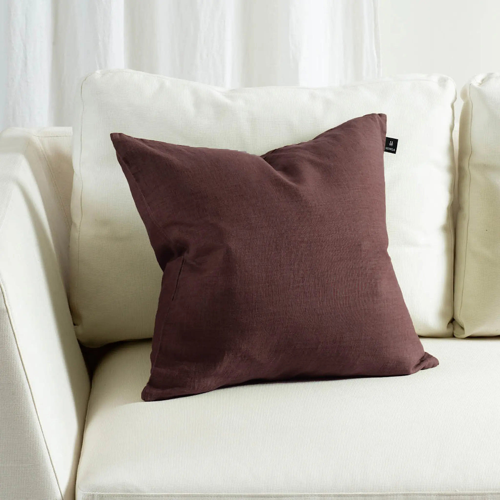 Himla Sunshine kuddfodral linne 50x50 cm burgundy