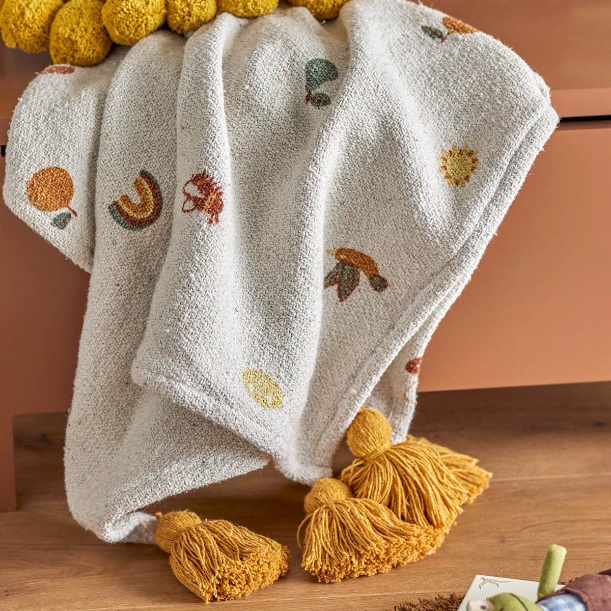 Bloomingville MINI Pledd Agnes 100x80 cm natur