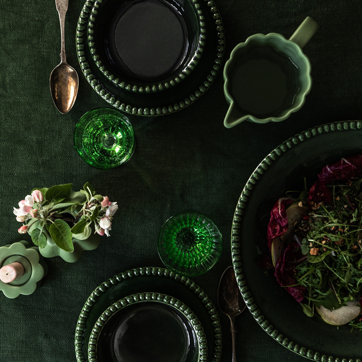 PotteryJo Daria sopptallrik 26 cm 2-pack moss