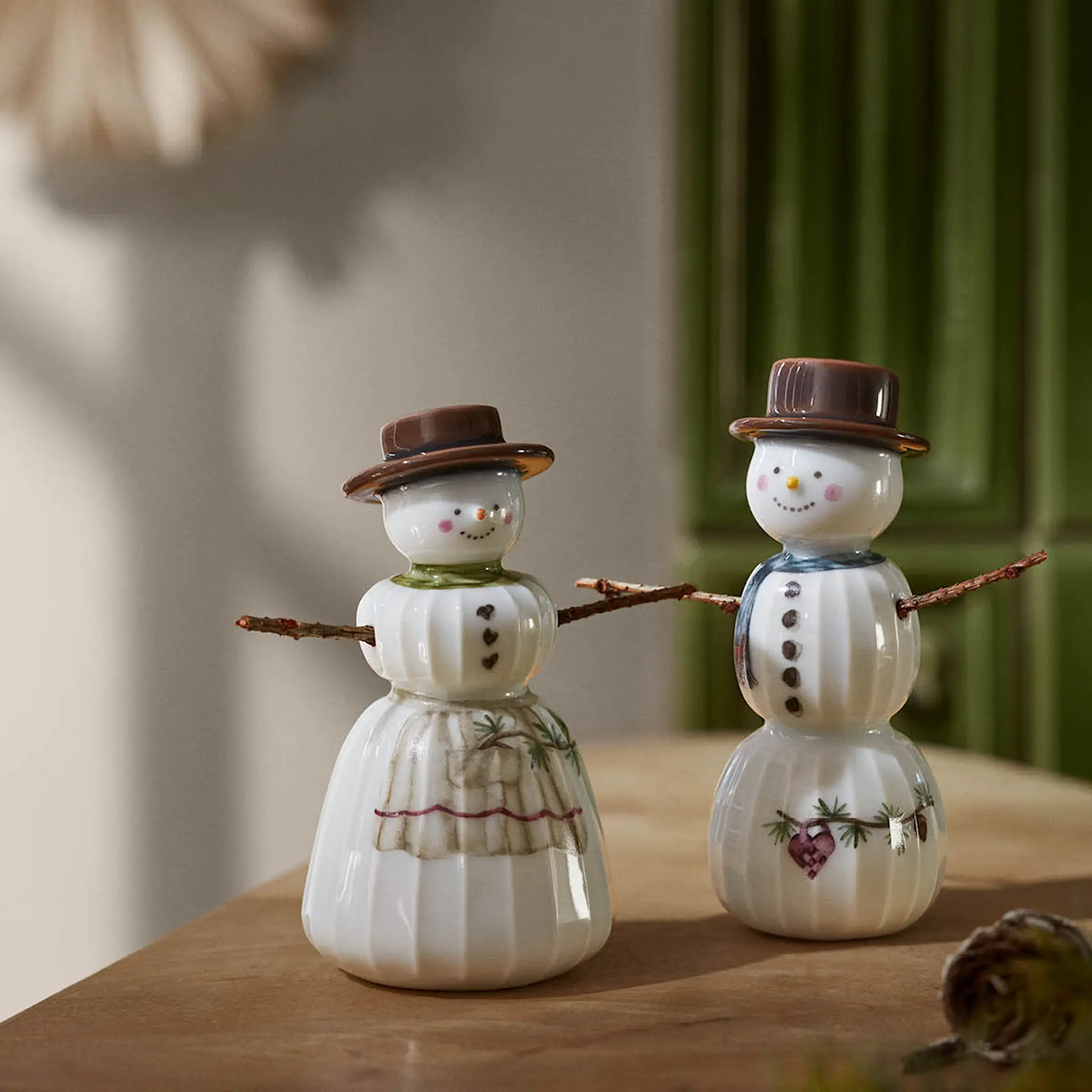 Kähler Hammershøi Christmas figur 2-pack snögubbe & snögumma vit