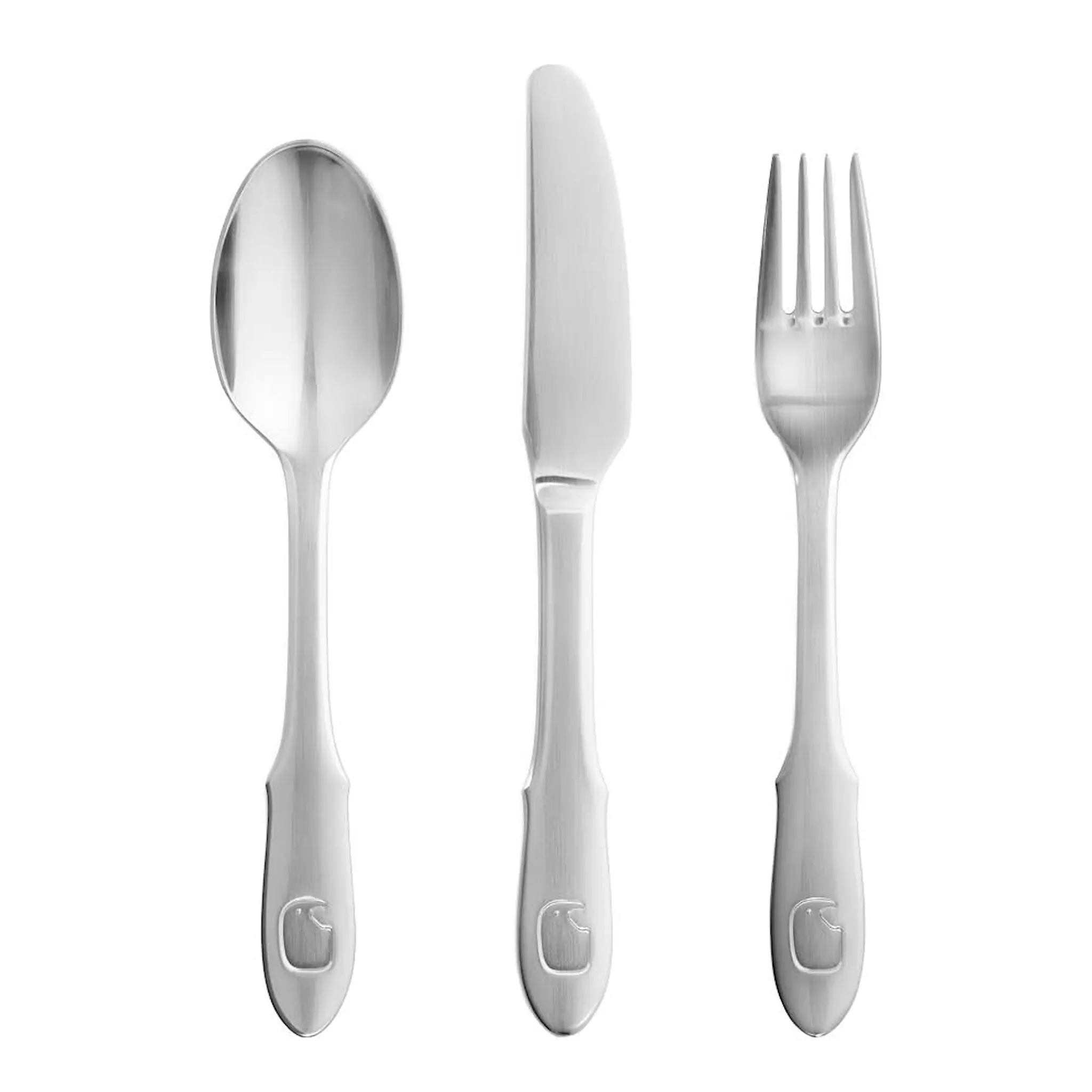 Georg Jensen Elephant barnbestick set 3 delar blankt stål