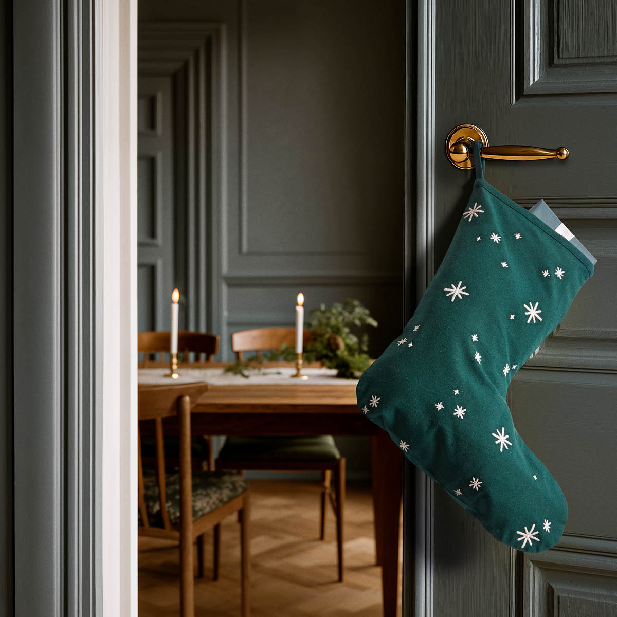 Juna Christmas Fable julestrømpe 45 cm grønn