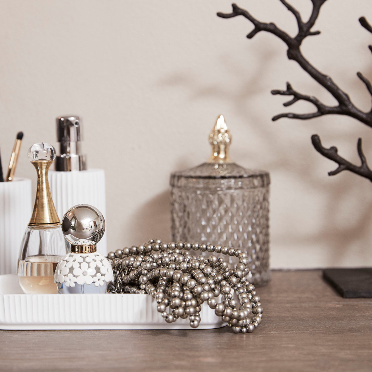 Lene Bjerre Miya burk 17,5 cm ljusgrå