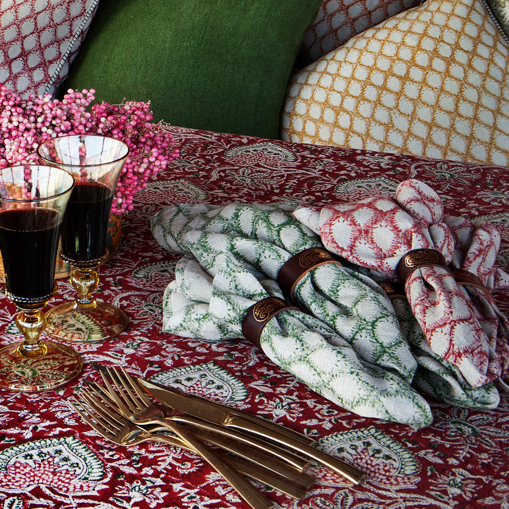 Chamois Cypress linneservett 50x50 cm 2-pack grön