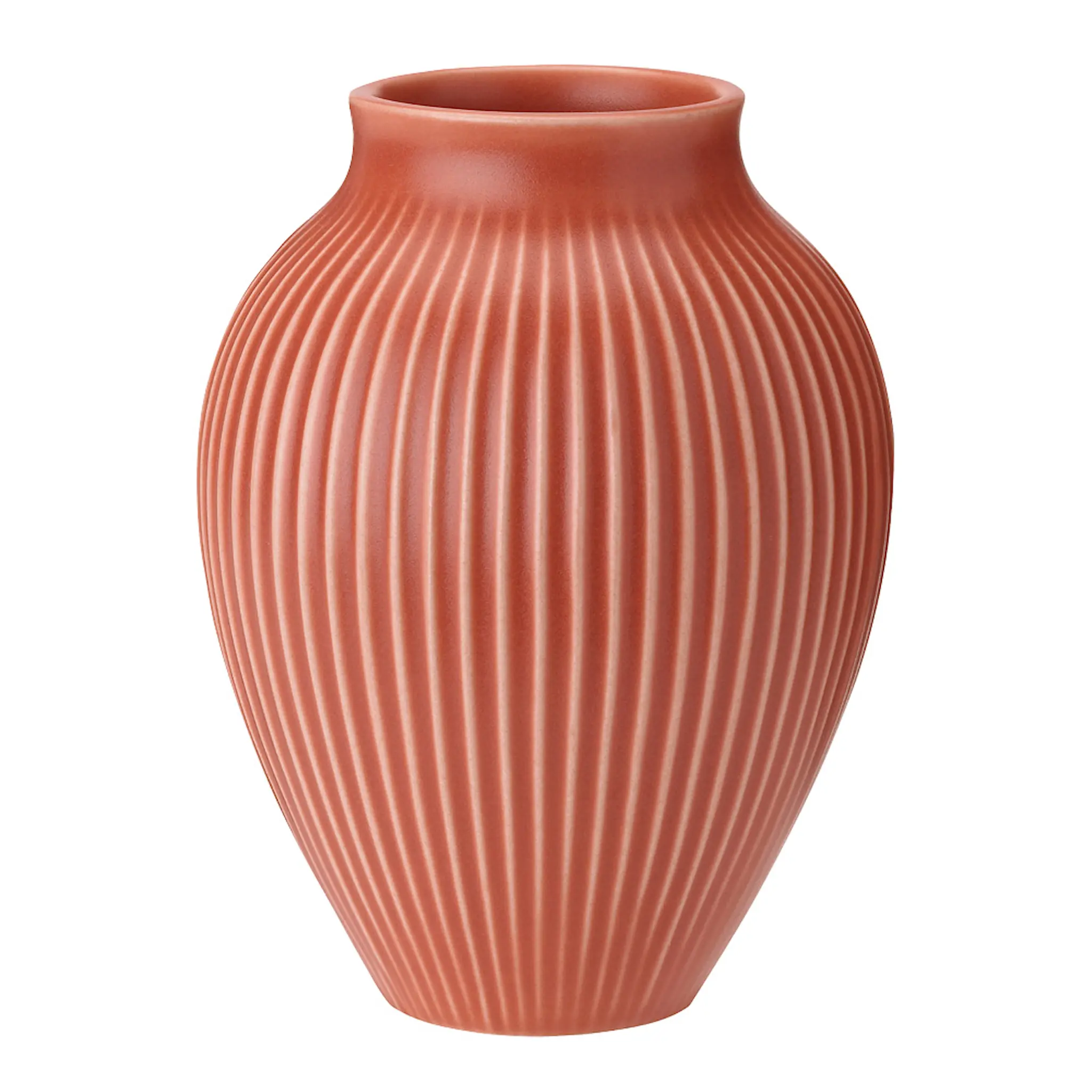 Knabstrup Keramik Ripple Vas 20 cm korall