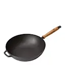 Signerat wokpanna gjutjärn 32 cm ekträ/svart
