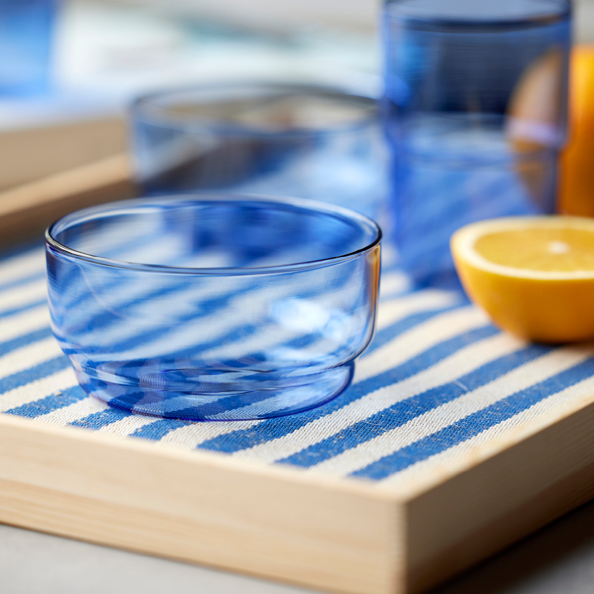 Lyngby Glas Torino skål 12 cm 2 stk blå