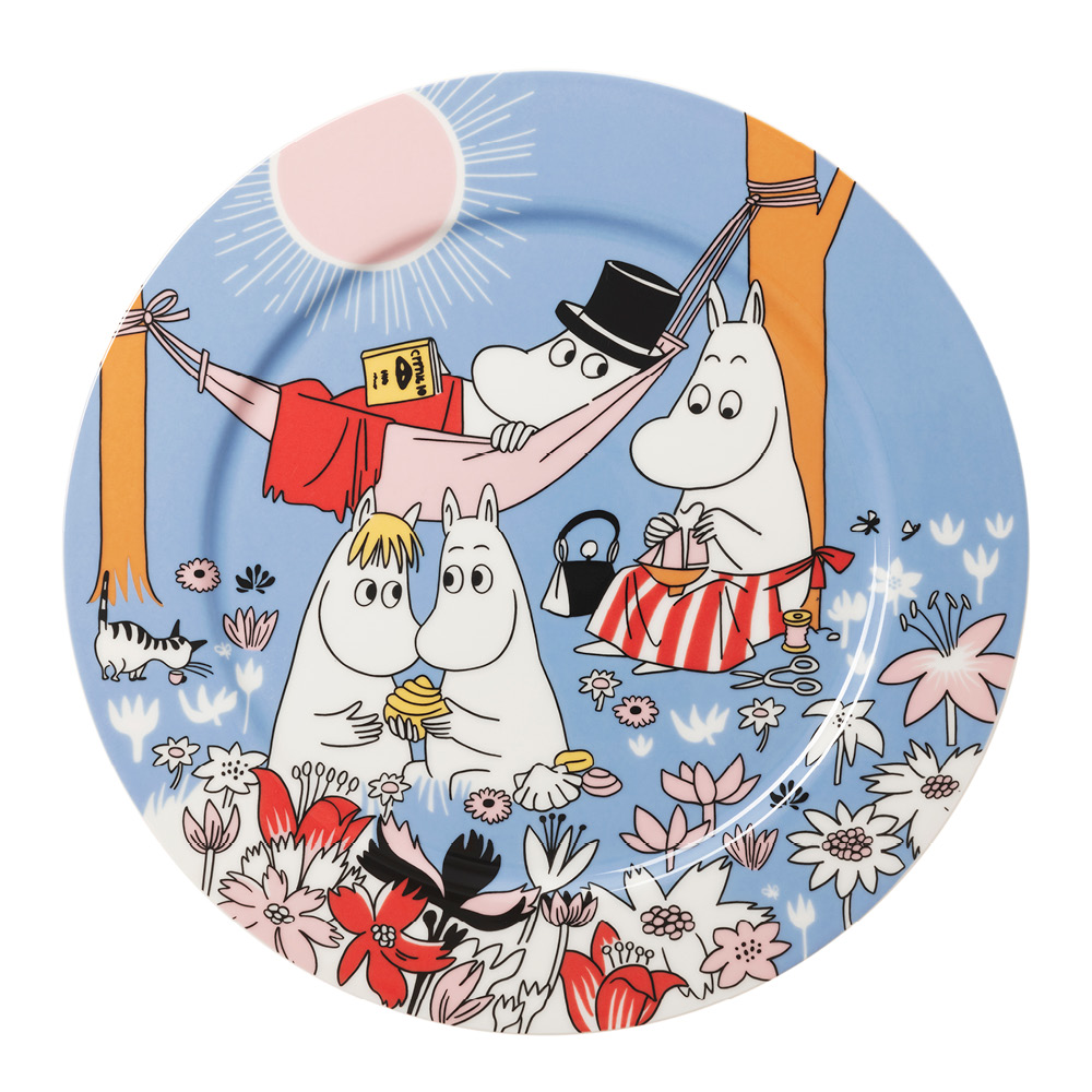 Moomin Arabia - Muumi Tarjoiluastia 30 cm Perheen parissa Sininen
