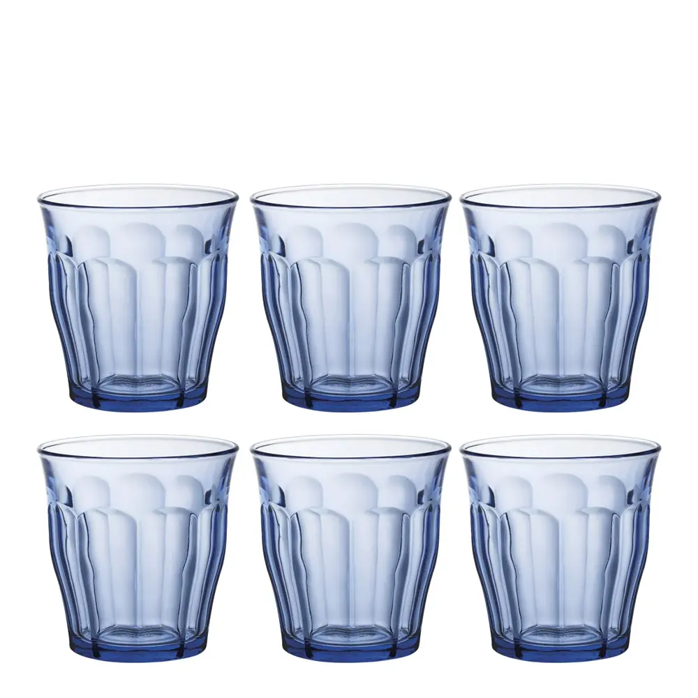 Picardie vannglass 25 cl 6 stk marin blå