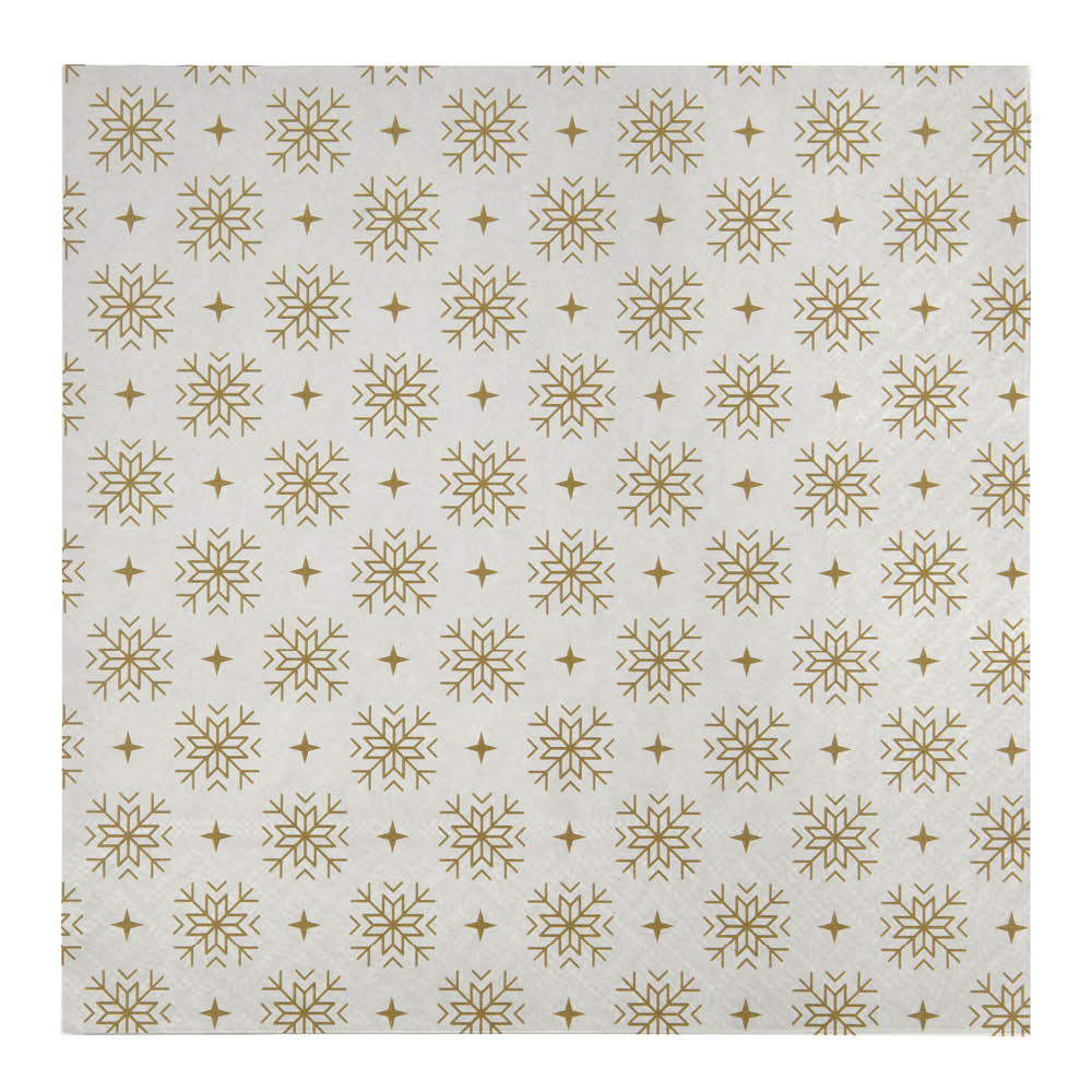 House Doctor Snowflakes servietter 40 stk hvit gull