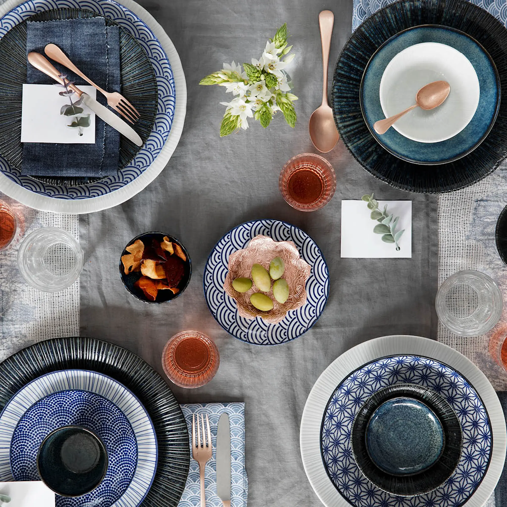 Tokyo Design Studio Nippon Blue Assiett 16 cm Dots